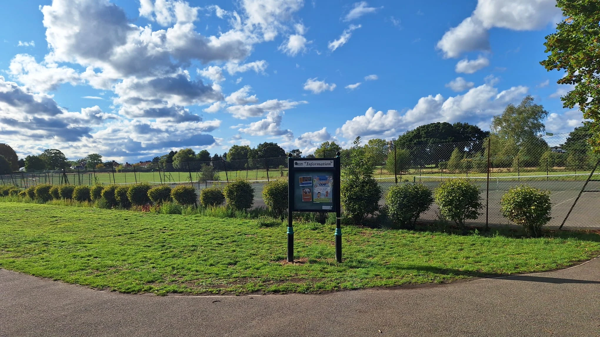 Sunlit view across North Acton playing fields representing the West Acton community